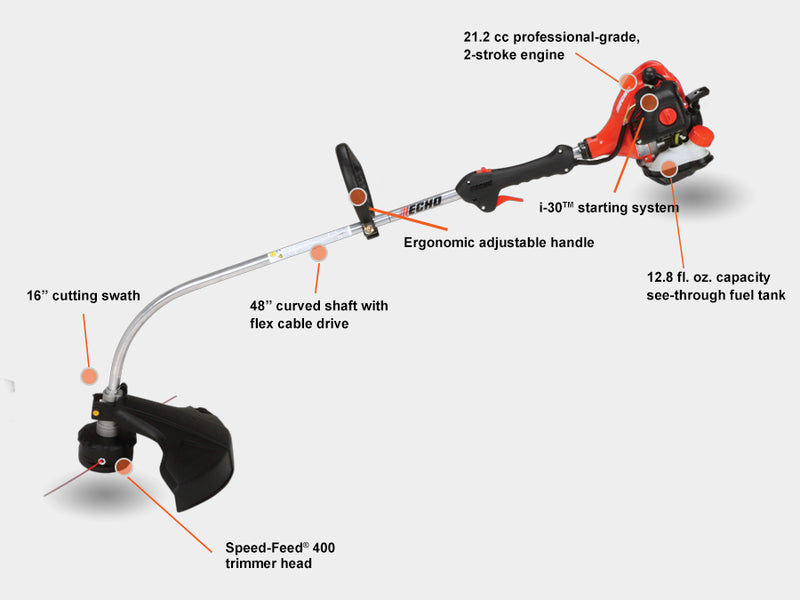 ECHO GT‑225SF – Curved Shaft String Trimmer | 21.2cc 2‑Stroke Engine
