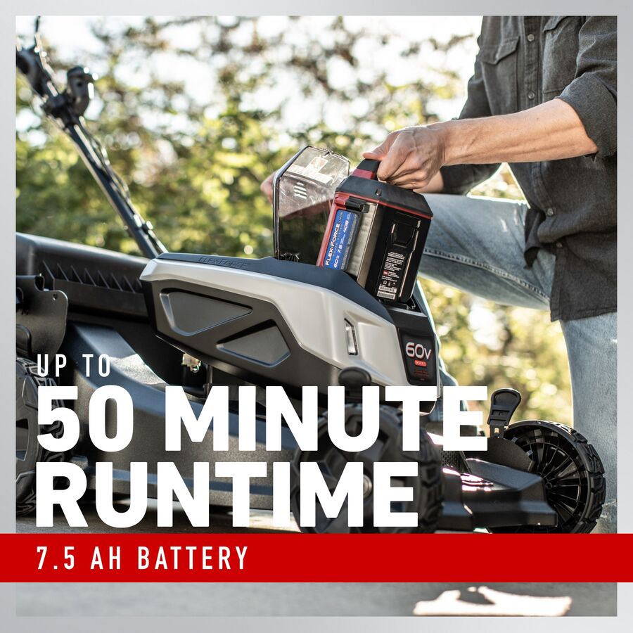 Toro 60V Max* 21 in. (53 cm) Super Recycler® w/Personal Pace® & SmartStow® Lawn Mower with 7.5Ah Battery